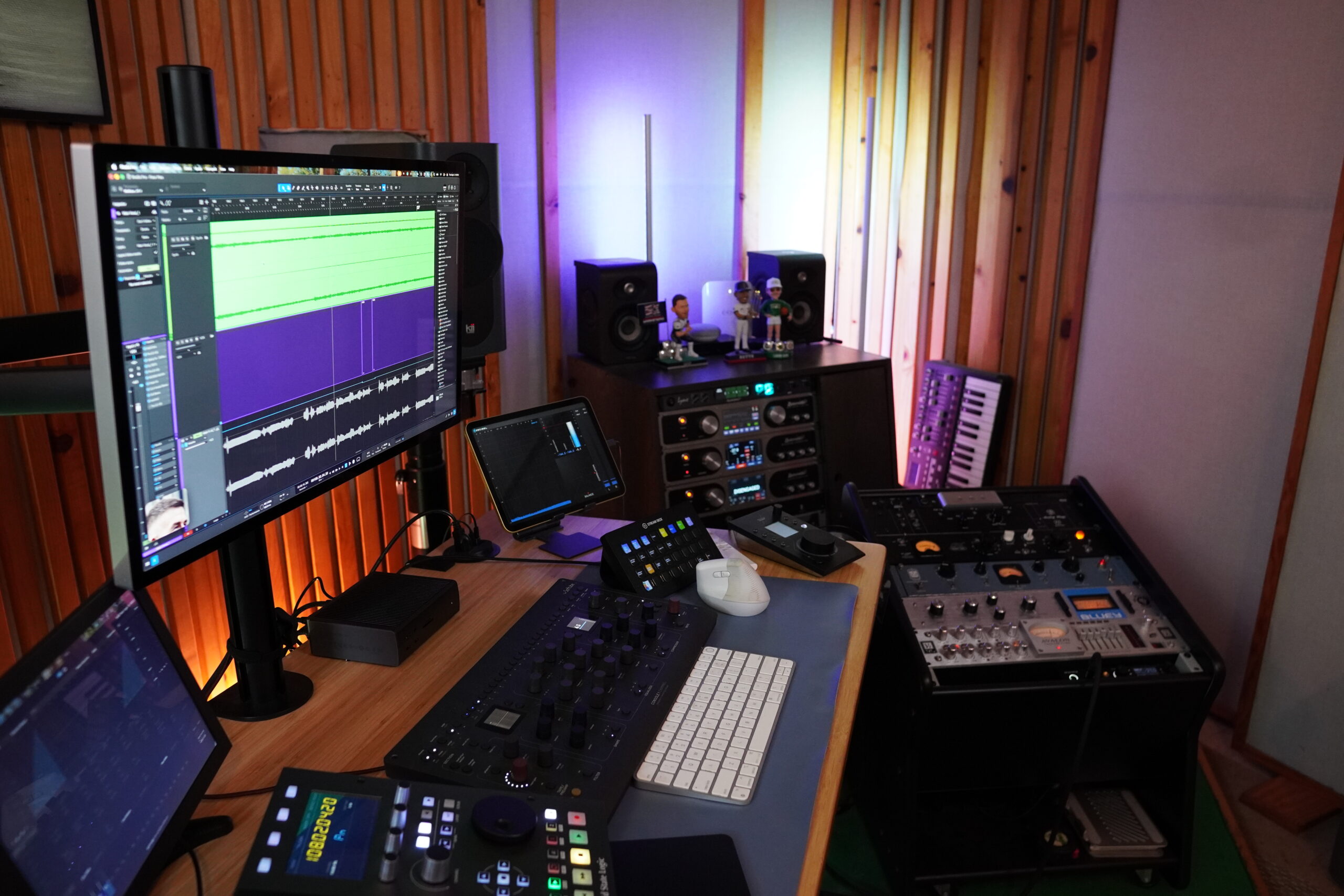 Outboard rack in Matty Harris's studio: Avalon 747, Locomotive Audio 14B and Black Lion Audio BLUEY